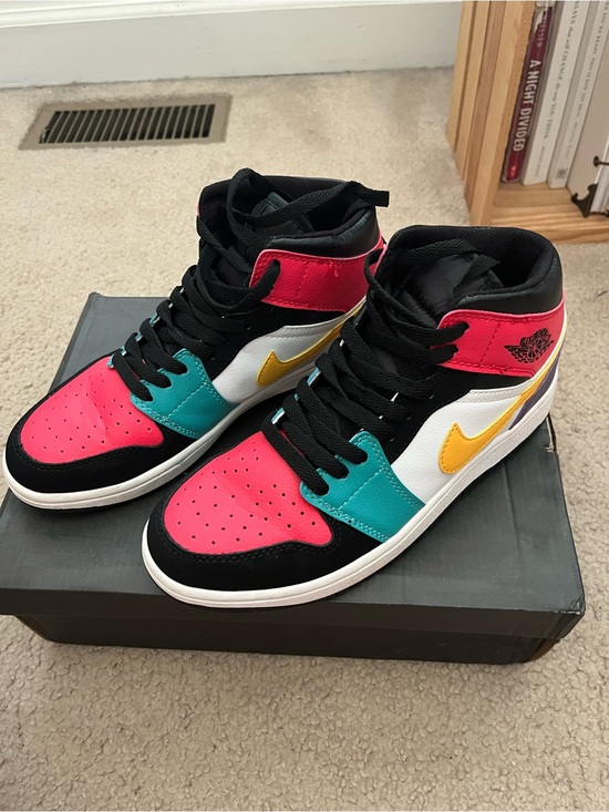 Jordan Other - Jordan Women's/mens Colorblock High-Top Sneakers - Pink, Teal, Yellow, Black